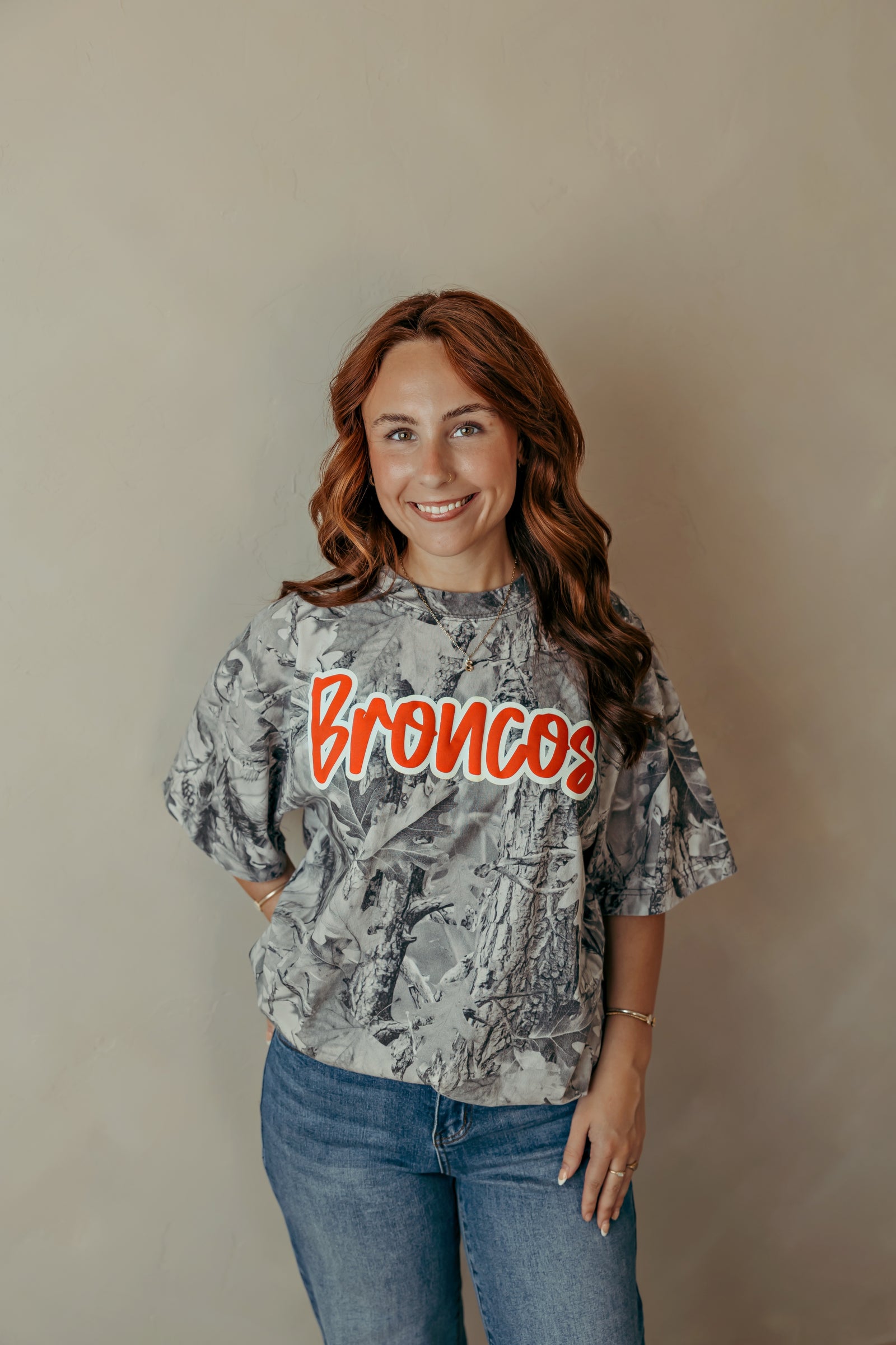 Grey Camo Broncos Graphic Tee