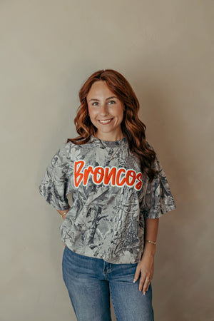 Grey Camo Broncos Graphic Tee