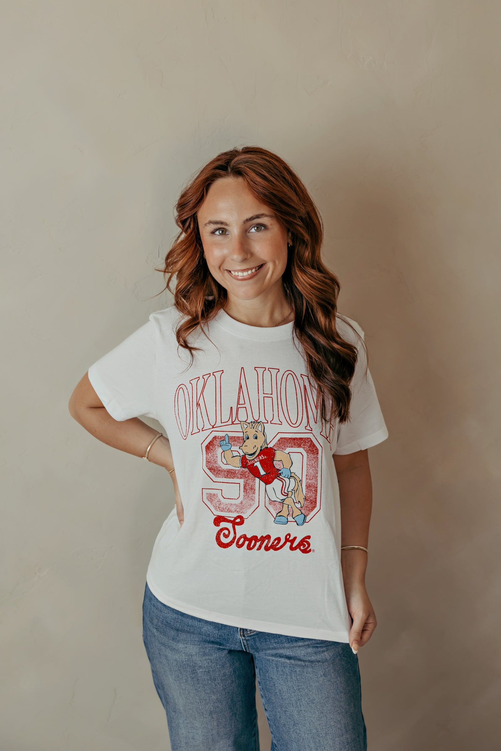 OU Sooners Club Mascot Ellie White Tee