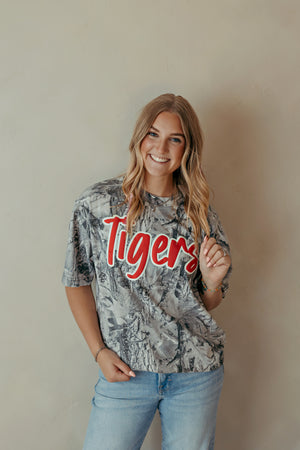 Grey Camo Tigers Graphic Tee