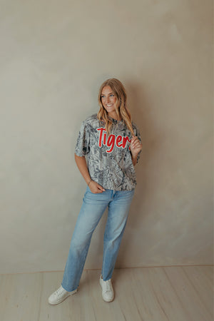 Grey Camo Tigers Graphic Tee