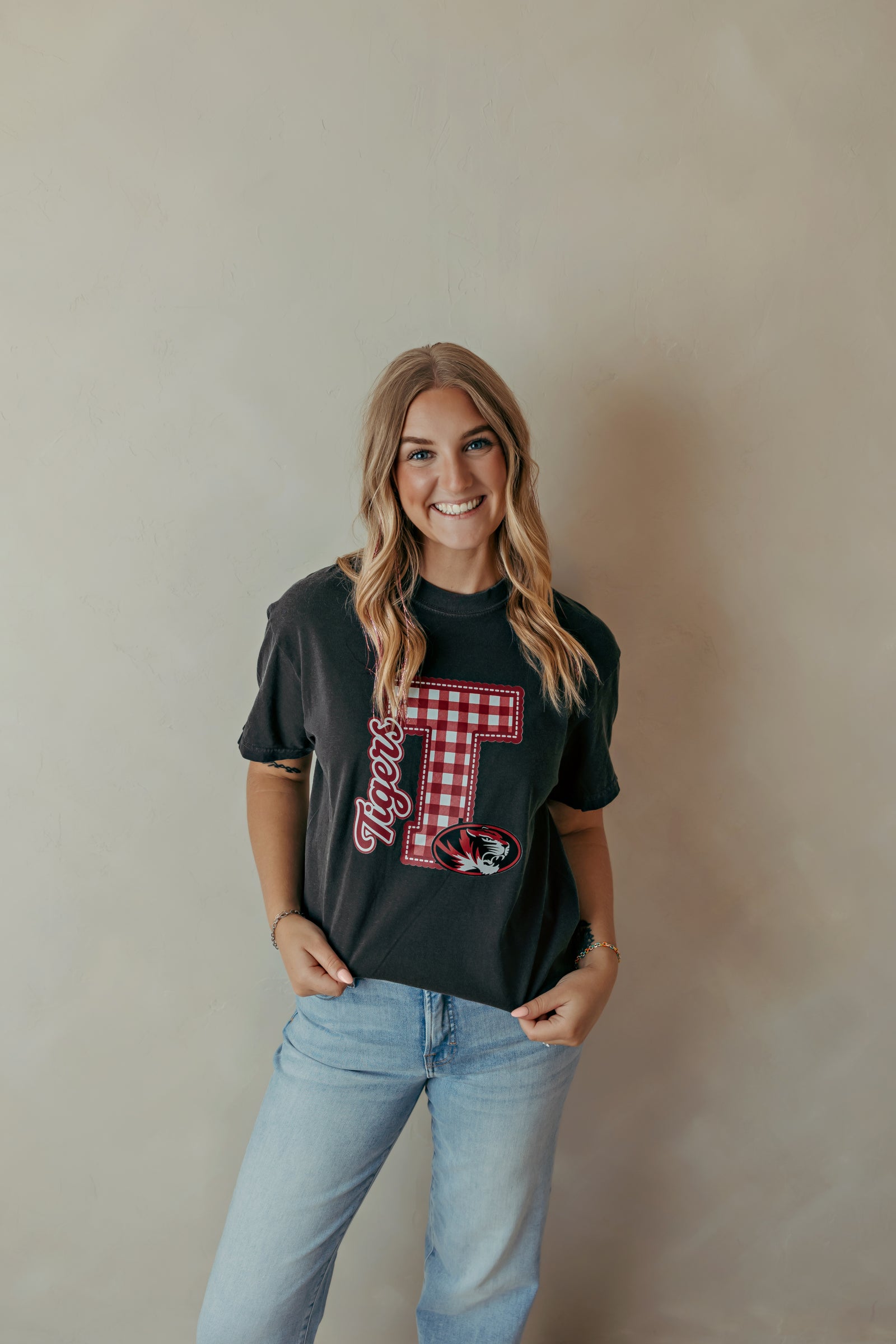 Adult Plaid Tuttle Tigers Graphic Tee