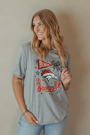 Broncos Spirit Collage Graphic Tee Heather Grey