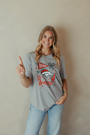 Broncos Spirit Collage Graphic Tee Heather Grey