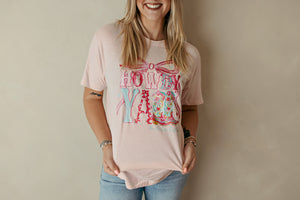 Howdy Yall Pink Bow Graphic Tee Pink