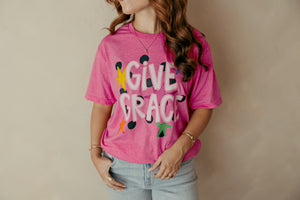Give Grace Graphic Tee Pink