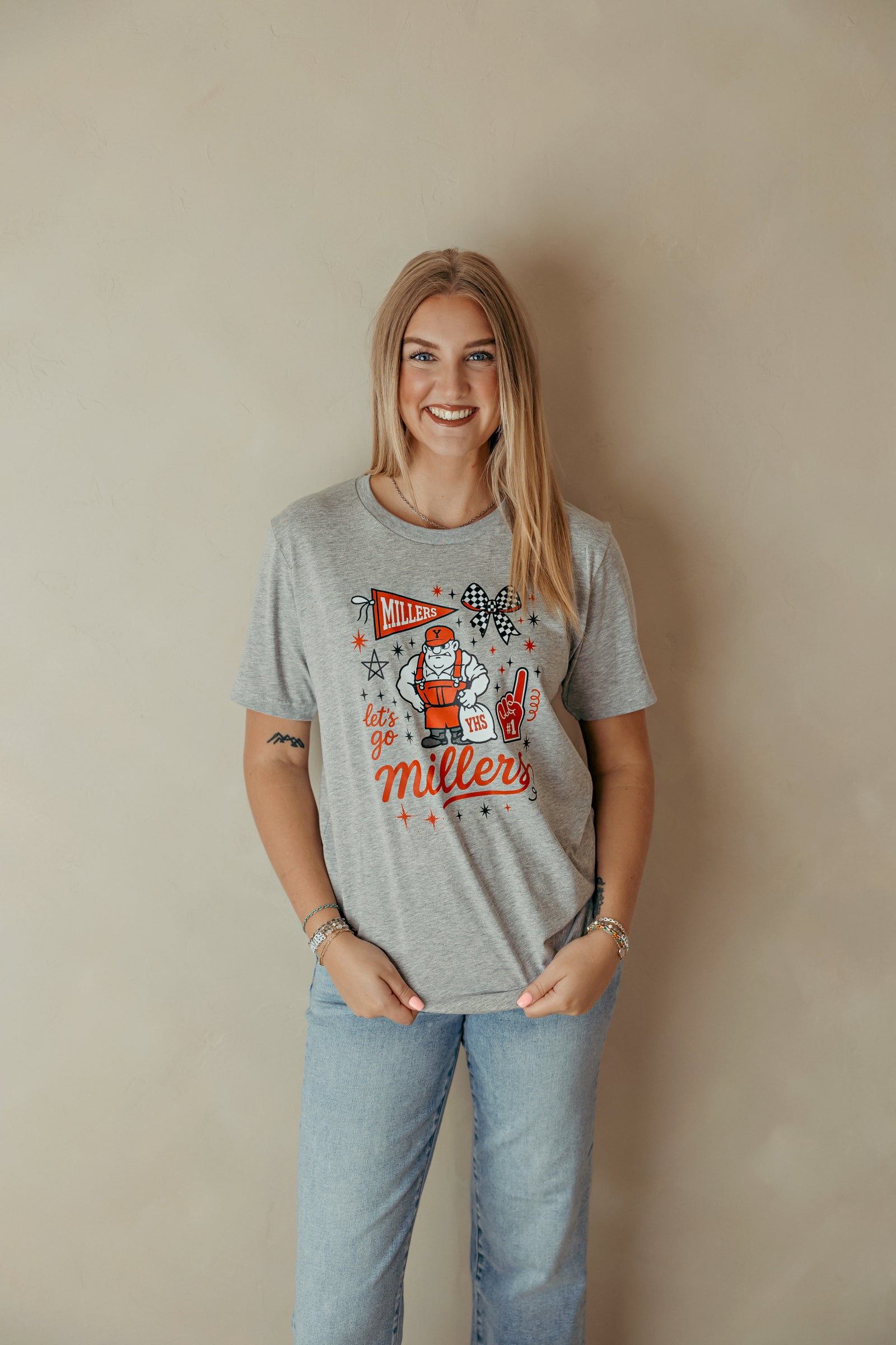 Millers Spirit Collage Graphic Tee Heather Grey