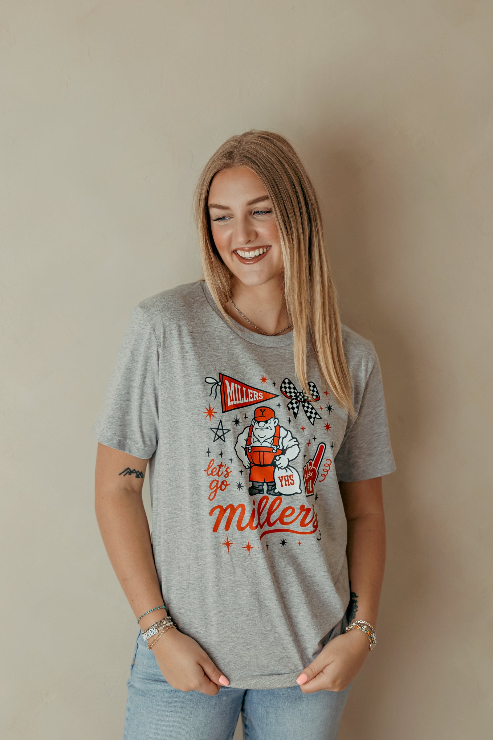 Millers Spirit Collage Graphic Tee Heather Grey