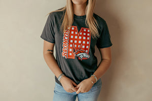 Adult Plaid Mustang Broncos Graphic Tee