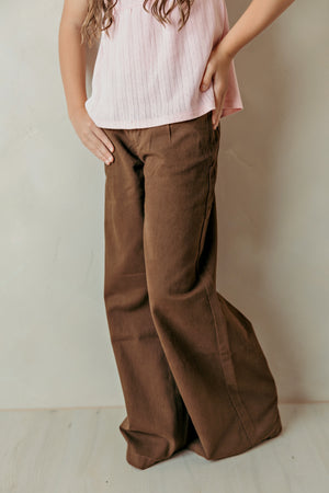Girl's Woven Pants Chocolate Brown