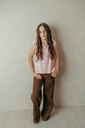 Girl's Woven Pants Chocolate Brown
