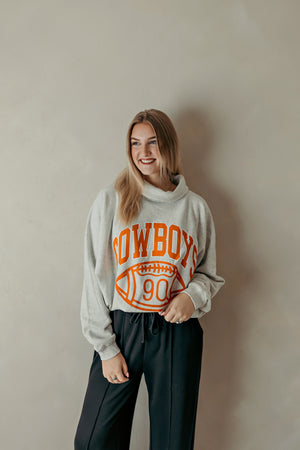 Gray OSU Cowboys Campus Classic Roll Sweatshirt