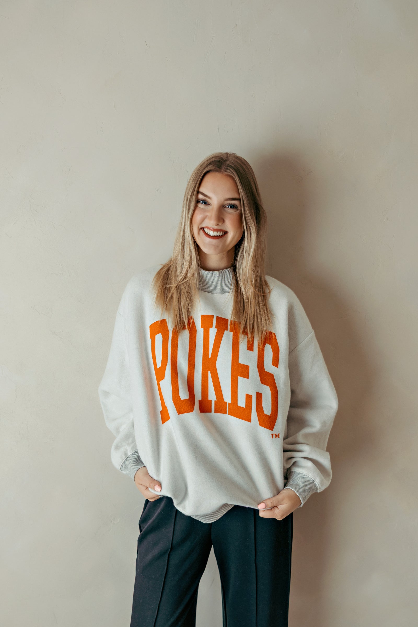Gray OSU Cowboys Tall Boy Mock Neck Sweatshirt