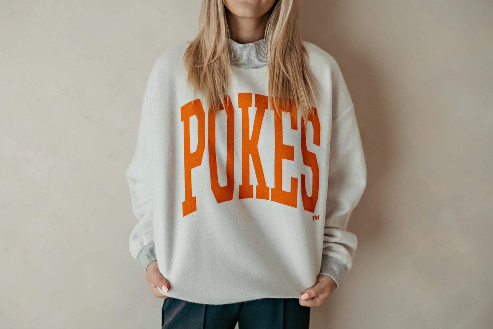 Gray OSU Cowboys Tall Boy Mock Neck Sweatshirt