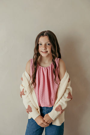 Bow Cardigan Wild Rosewood