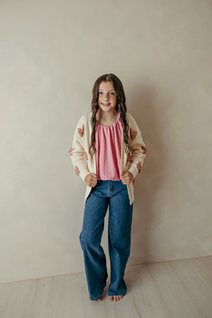 Bow Cardigan Wild Rosewood