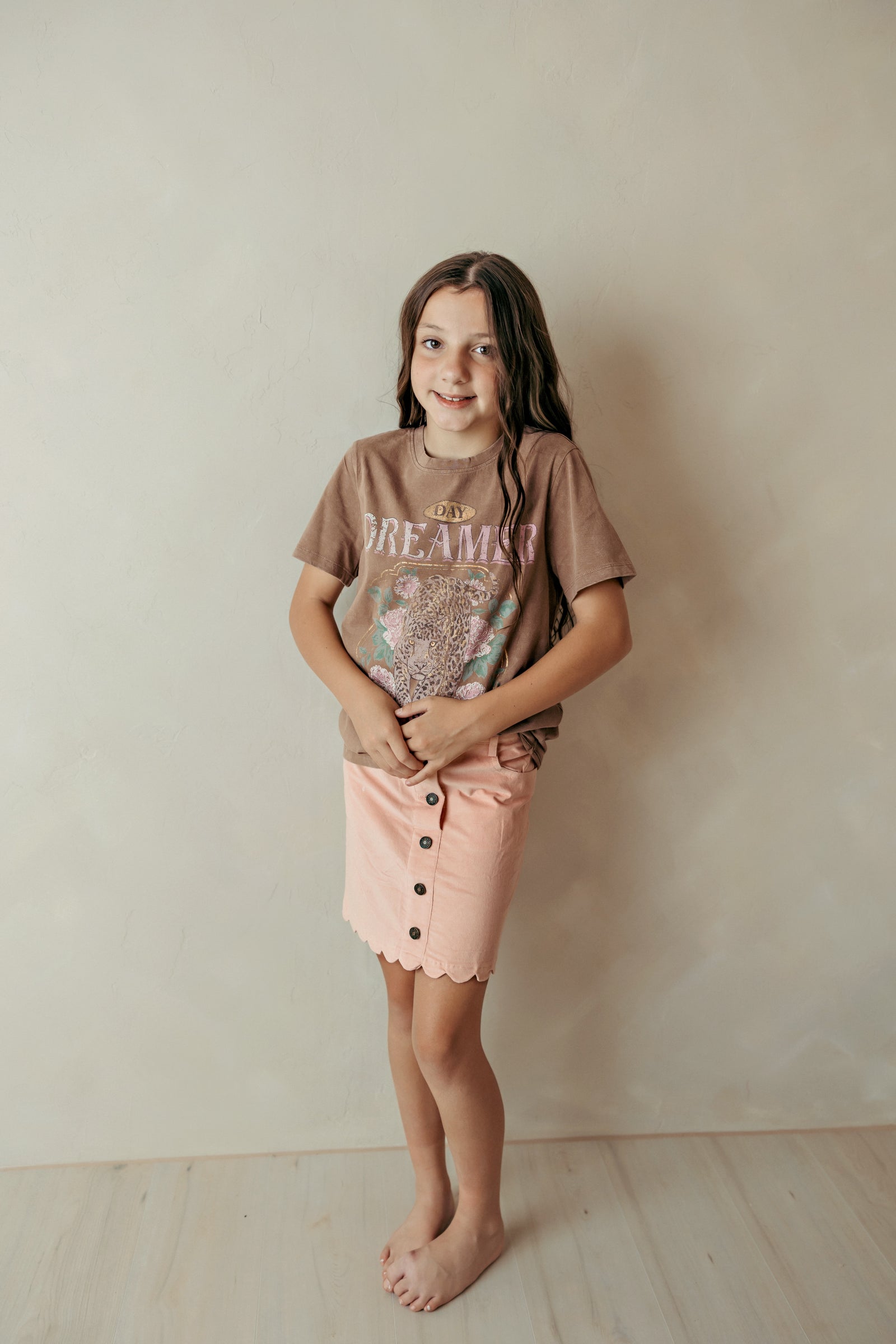 Day Dreamer Distressed Graphic Tee Raw Umber