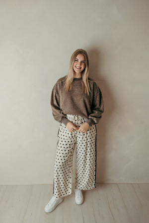 Ecru Brown Polka Dot Pants