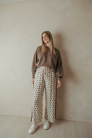 Ecru Brown Polka Dot Pants