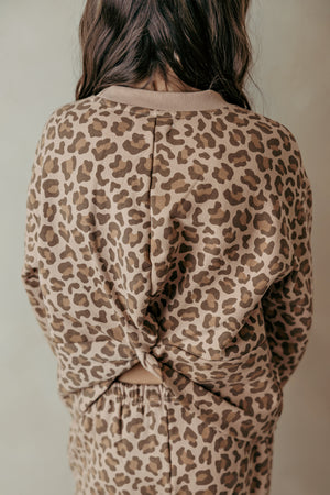Cheetah Sweatshirt With Embroidery Mahogany Rose