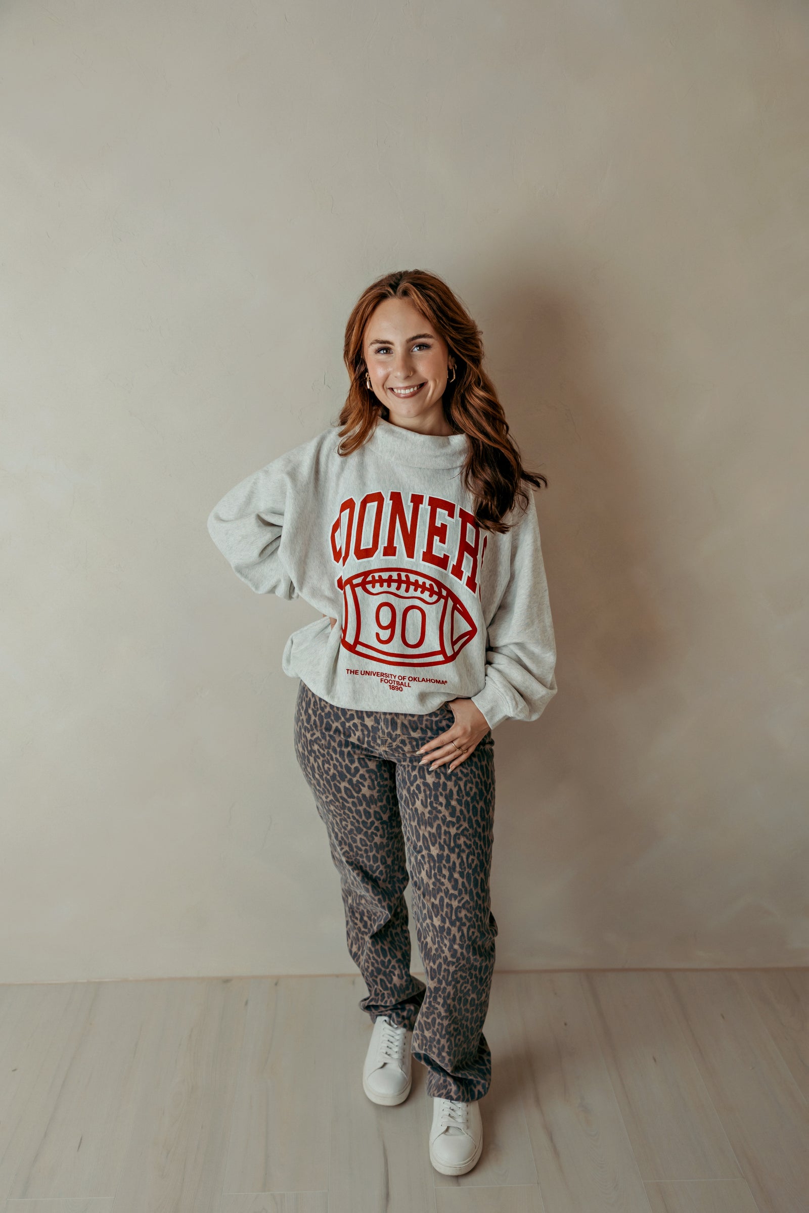 Gray OU Sooners Campus Classic Roll Sweatshirt
