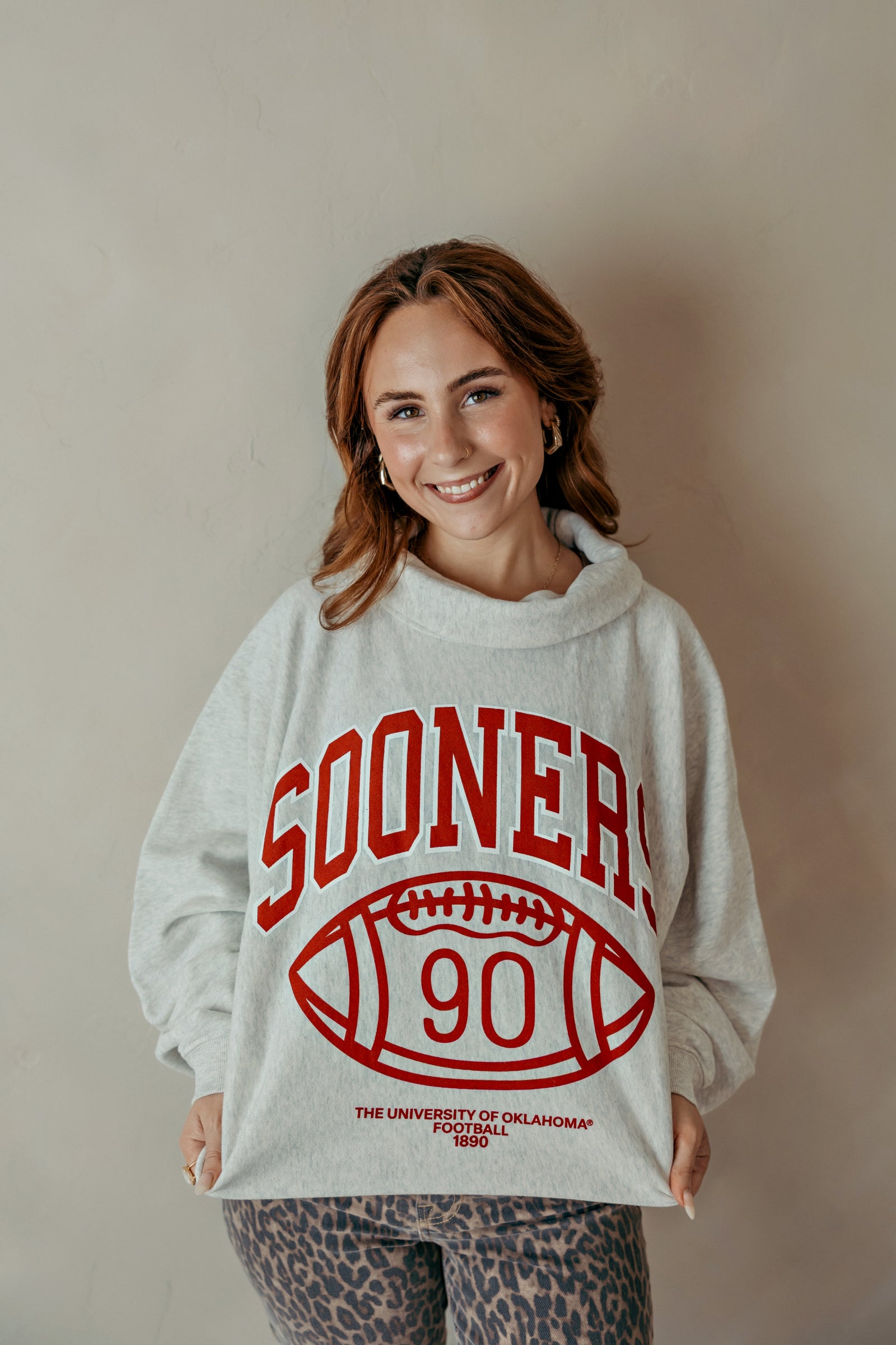 Gray OU Sooners Campus Classic Roll Sweatshirt