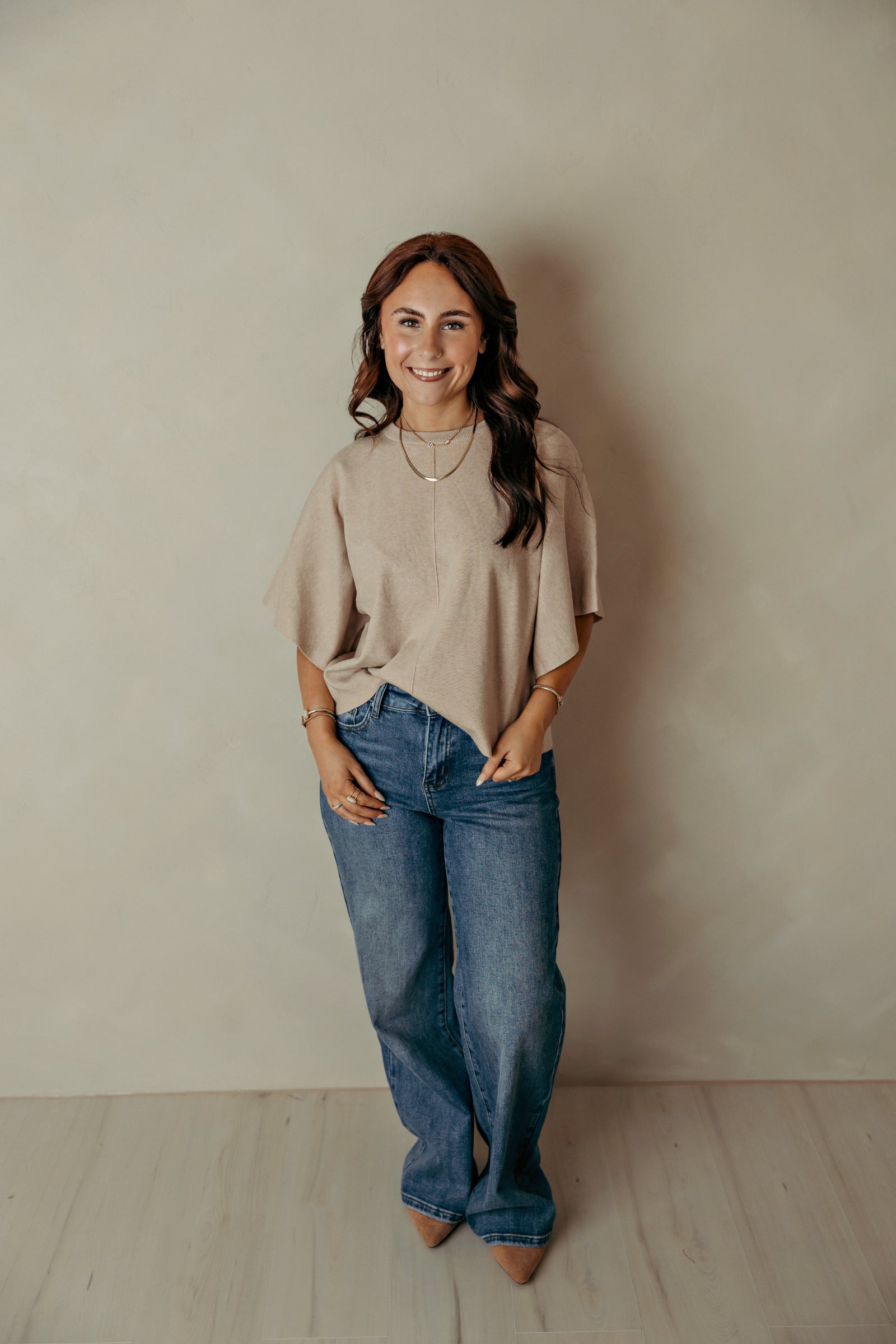 Oatmeal SS Lightweight Sweater