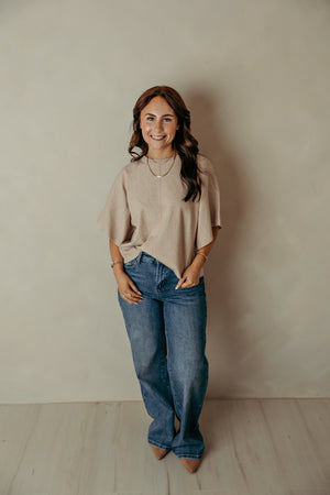 Oatmeal SS Lightweight Sweater
