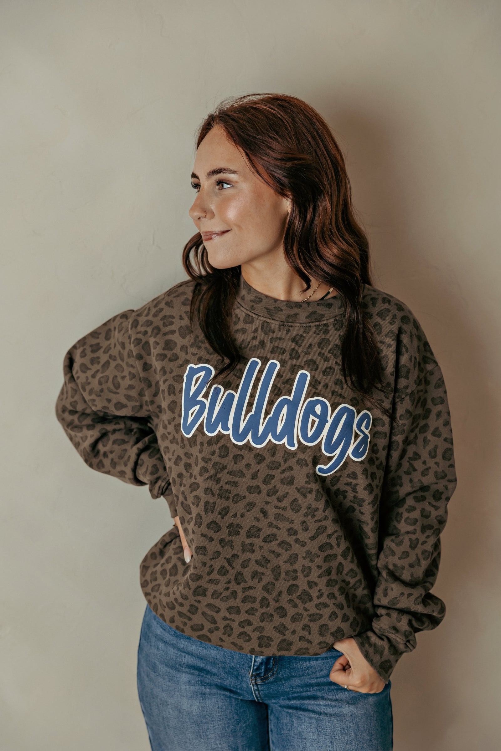 Vintage Leopard Bulldogs Sweatshirt - Blue
