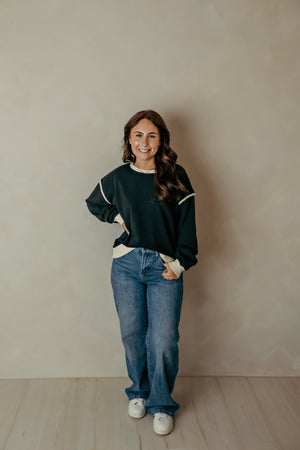 Black with White Trim Sweatshirt