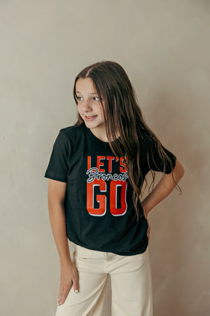 Youth Let's Go Broncos Graphic Tee Black