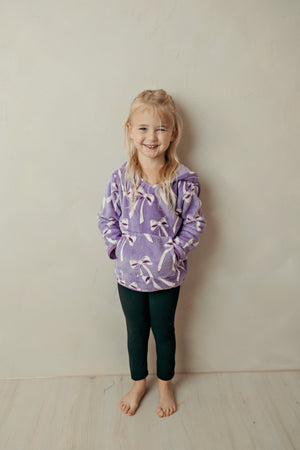 Purple Bow Plush Hoodie