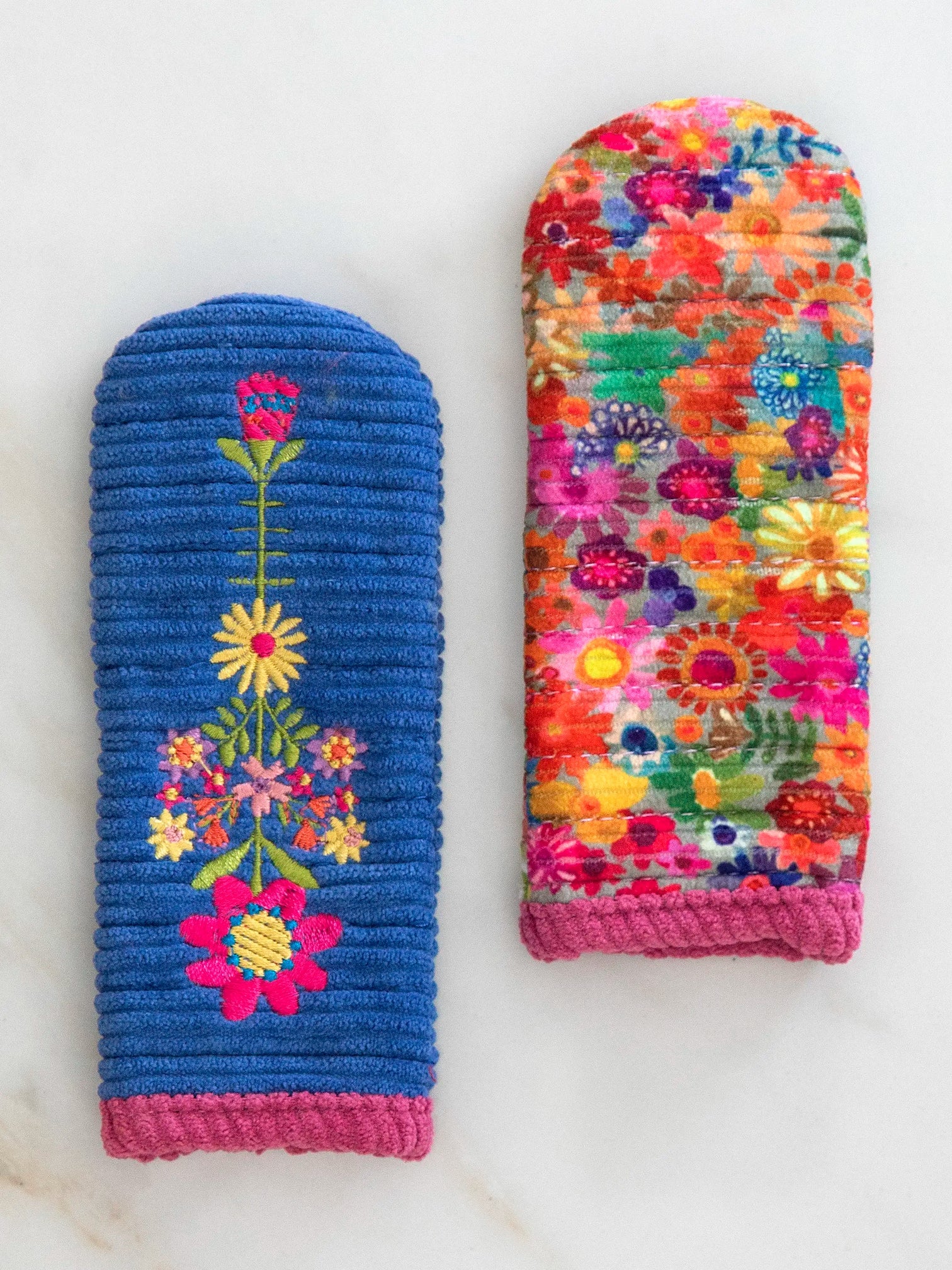 Pot Handle Cover With Folk Flowers Set of 2