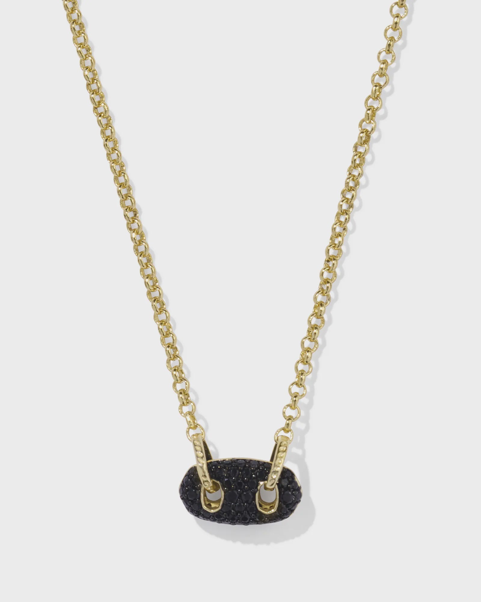 Kendra Scott Pave Gold Black Crystal Pendant