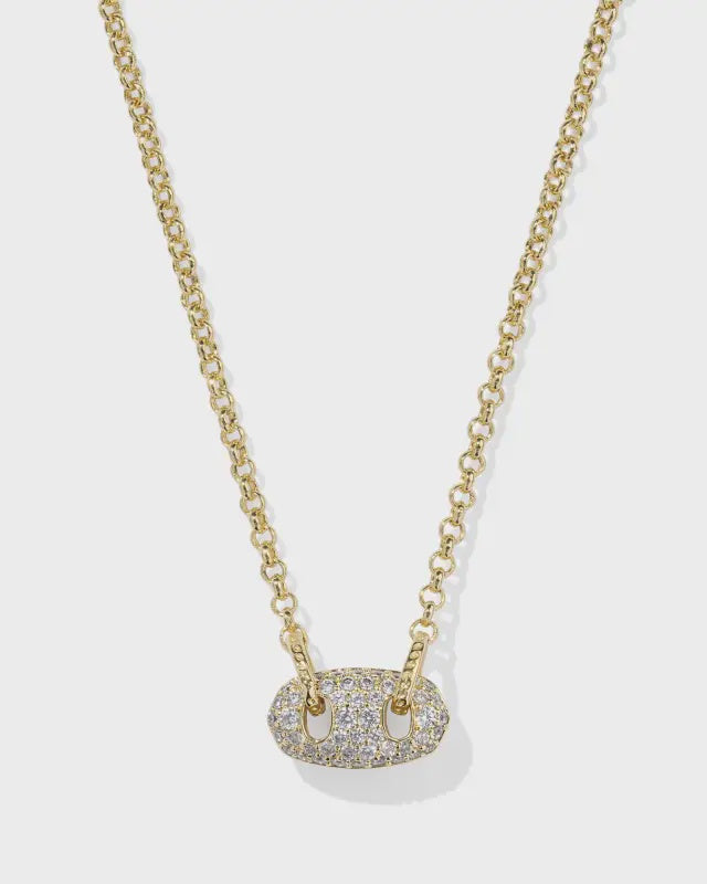 Kendra Scott Bailey Gold Pave White Crystal Necklace