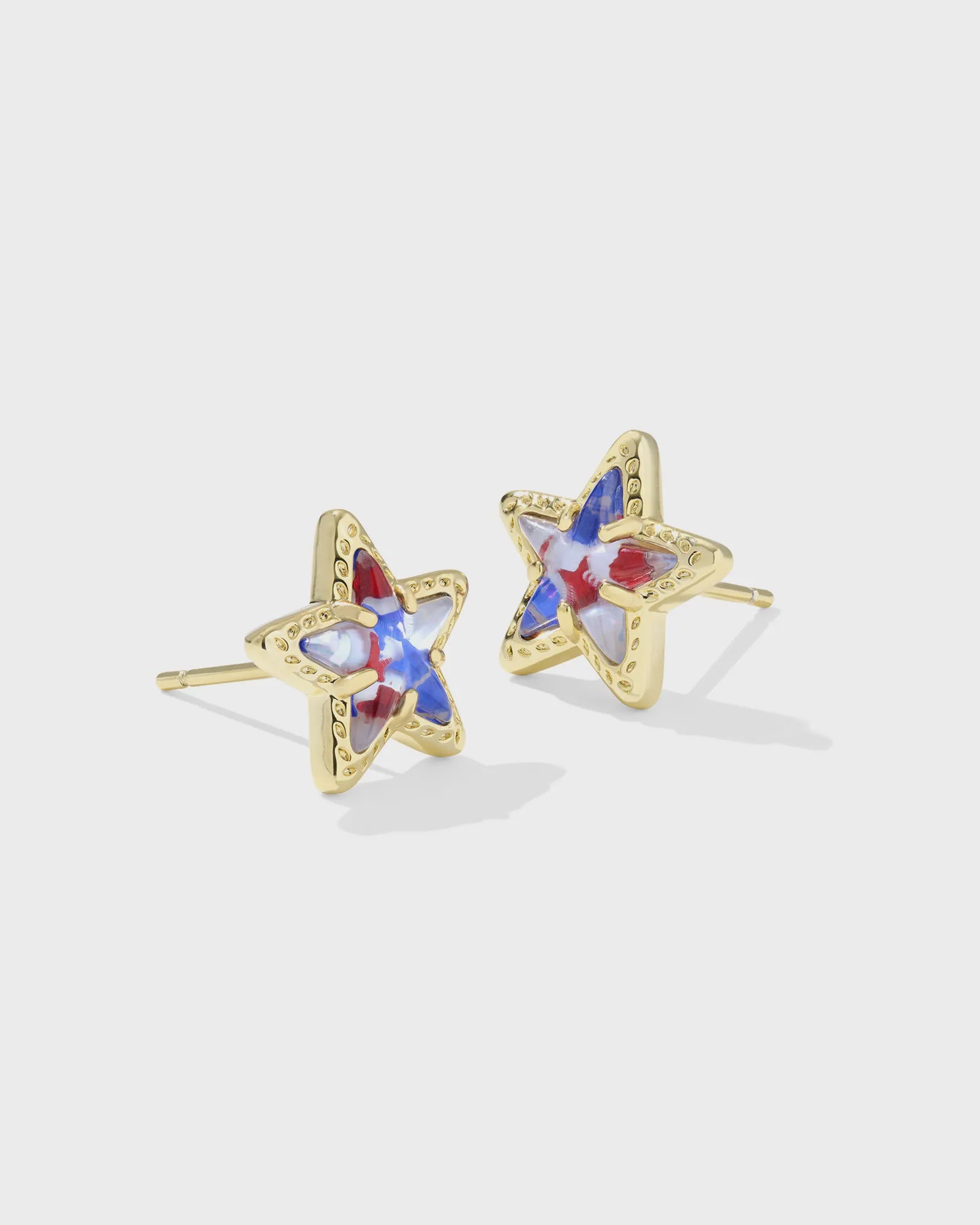 Cassidy Stud Earring Gold Red White Blue Illusion