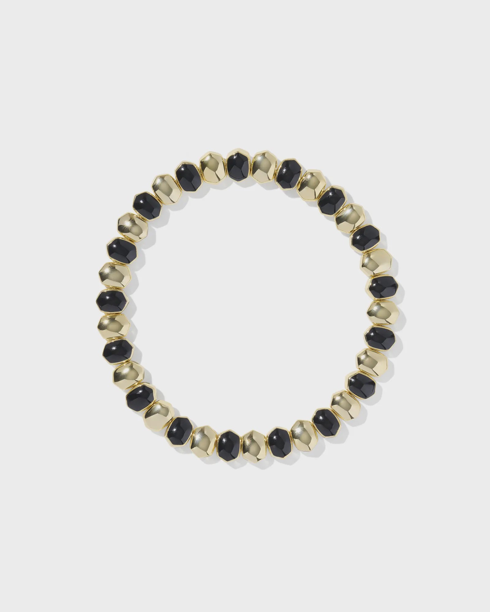 Daphne Enamel Stretch Bracelet Gold Black