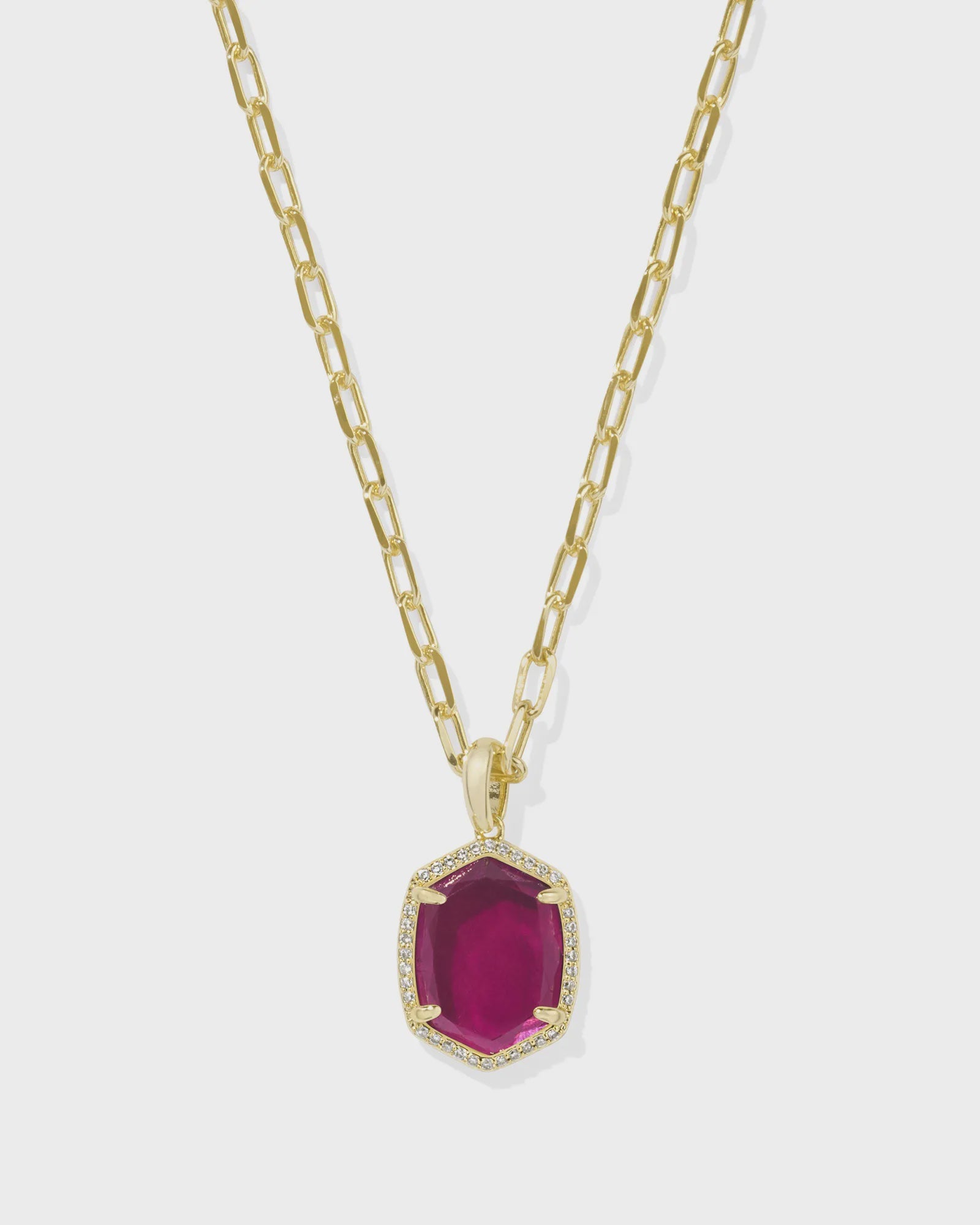 Kendra Scott Daphne Pave Gold Berry Framed Pendant Necklace