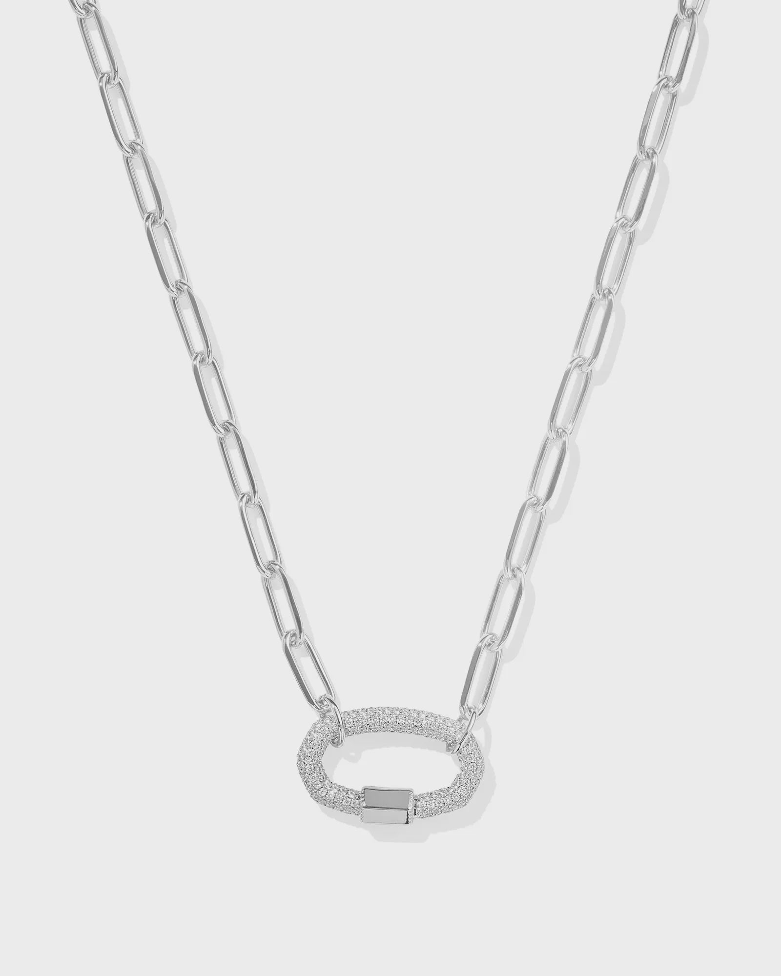 Kendra Scott Emery Gold White Crystal Rhod Link Chain