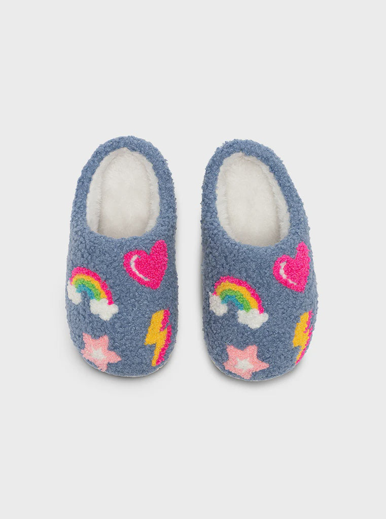 Kids Denim Patch Slippers