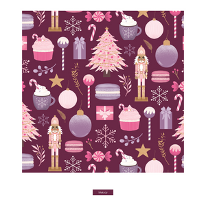 Print Long Sleeve Kimono Pajama Set Melody Sugar Plum