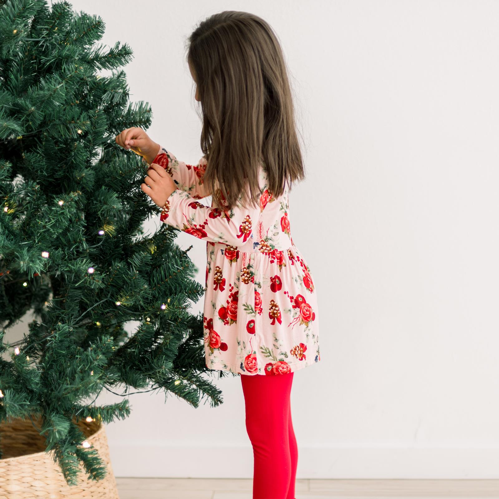 Print LS Playtime Outfit Set Baby Rose Holiday Floral