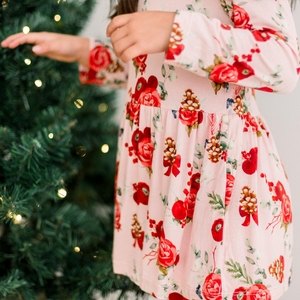 Print LS Playtime Outfit Set Baby Rose Holiday Floral