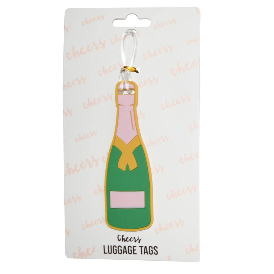 Green Champagne Bottle Silicone Luggage Tag
