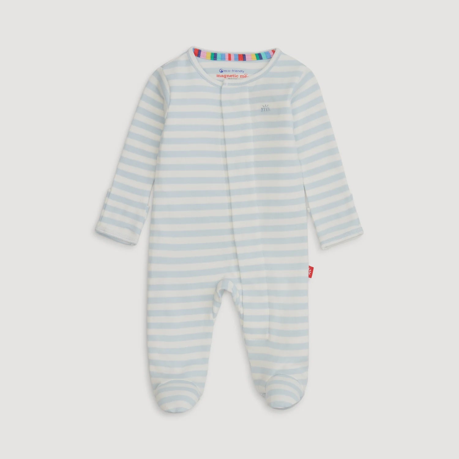 Blue Stripe Organic Cotton Magnetic Footie