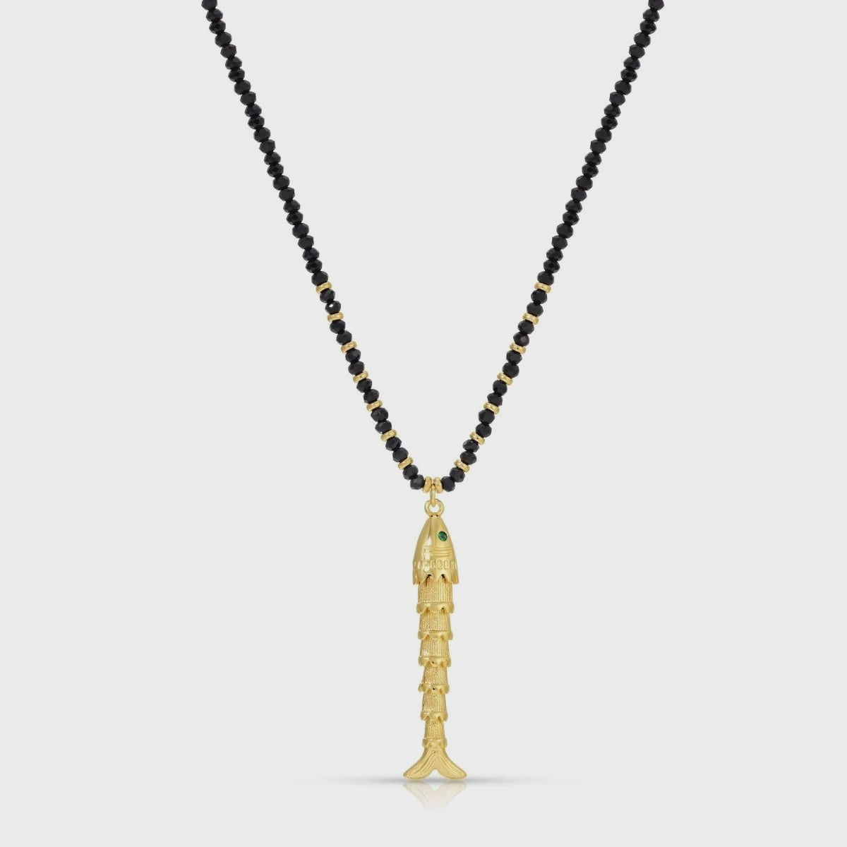 Black Tide Fish Pendant Necklace