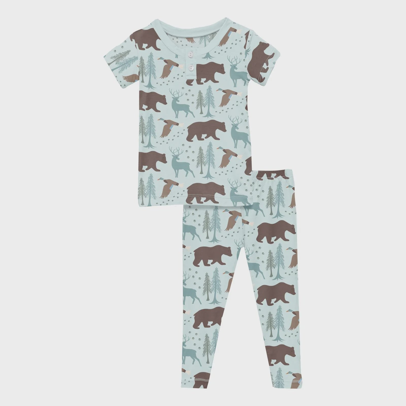 Kickee Short Sleeve Pajama Set-Fresh Air Forest Adventure