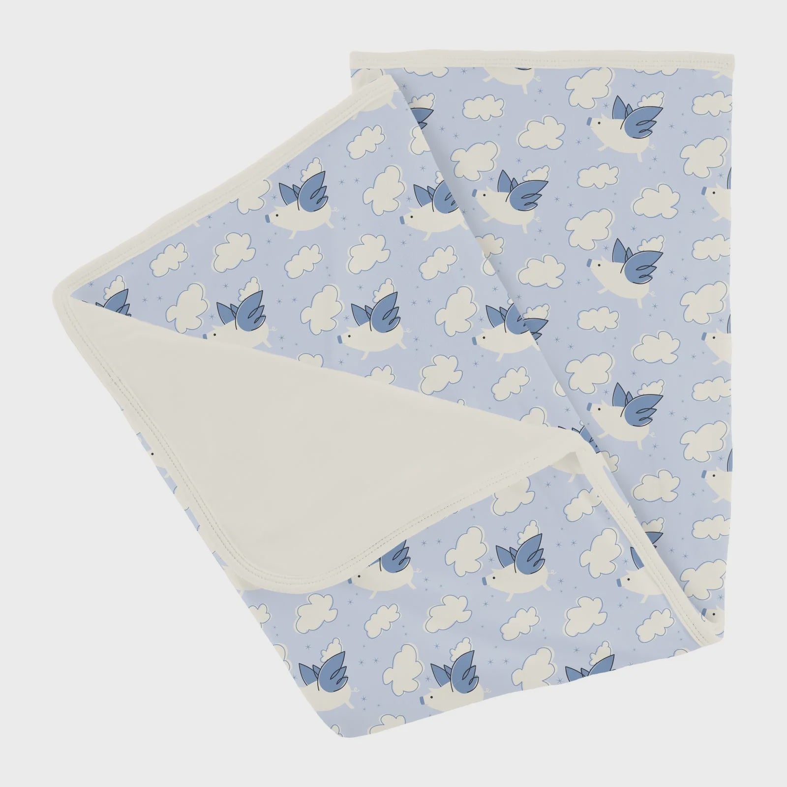 Kickee Print Stroller Blanket-Dew Flying Pigs
