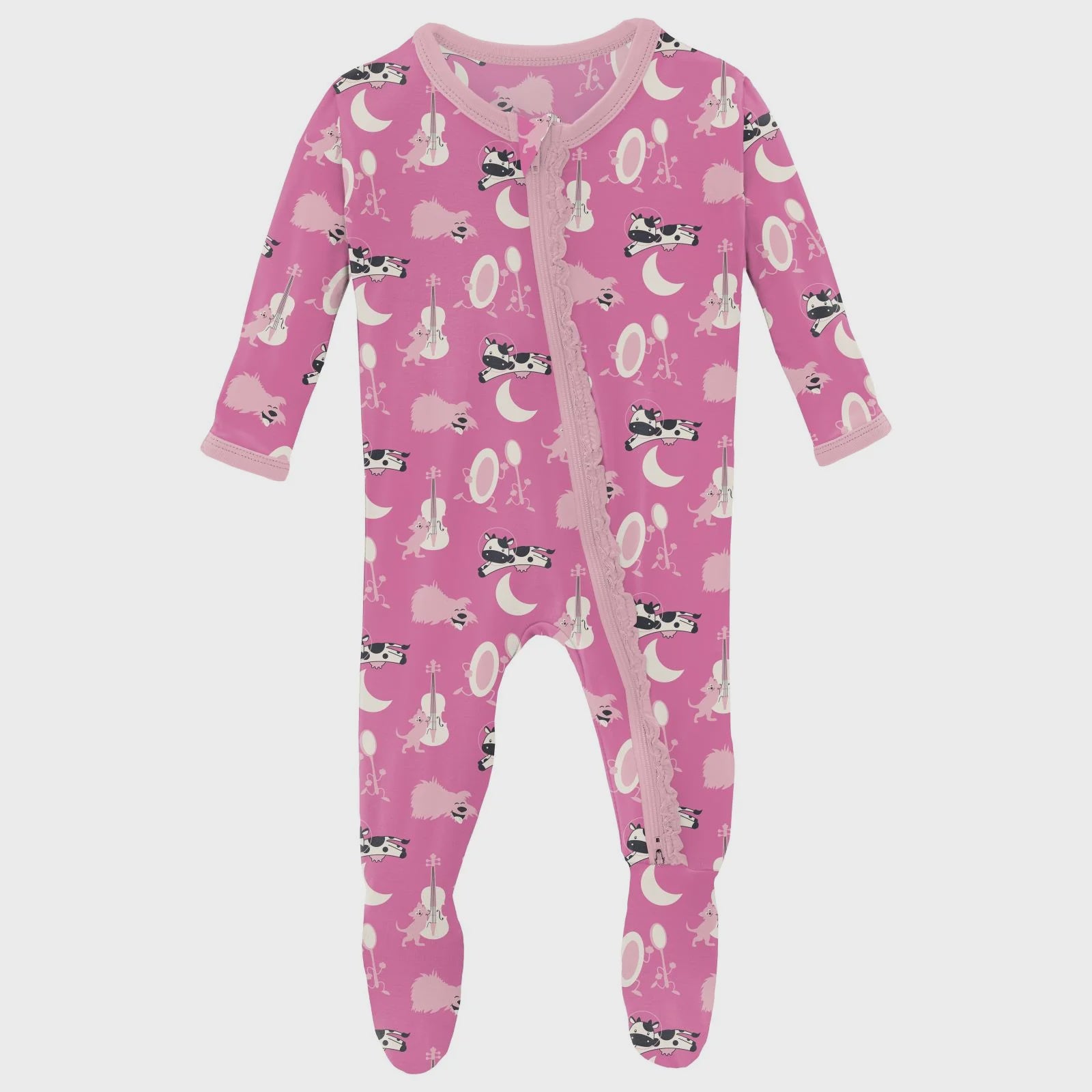 Cake Pop Prancing Unicorn Muffin Ruffle Footie with 2 Way Zipper