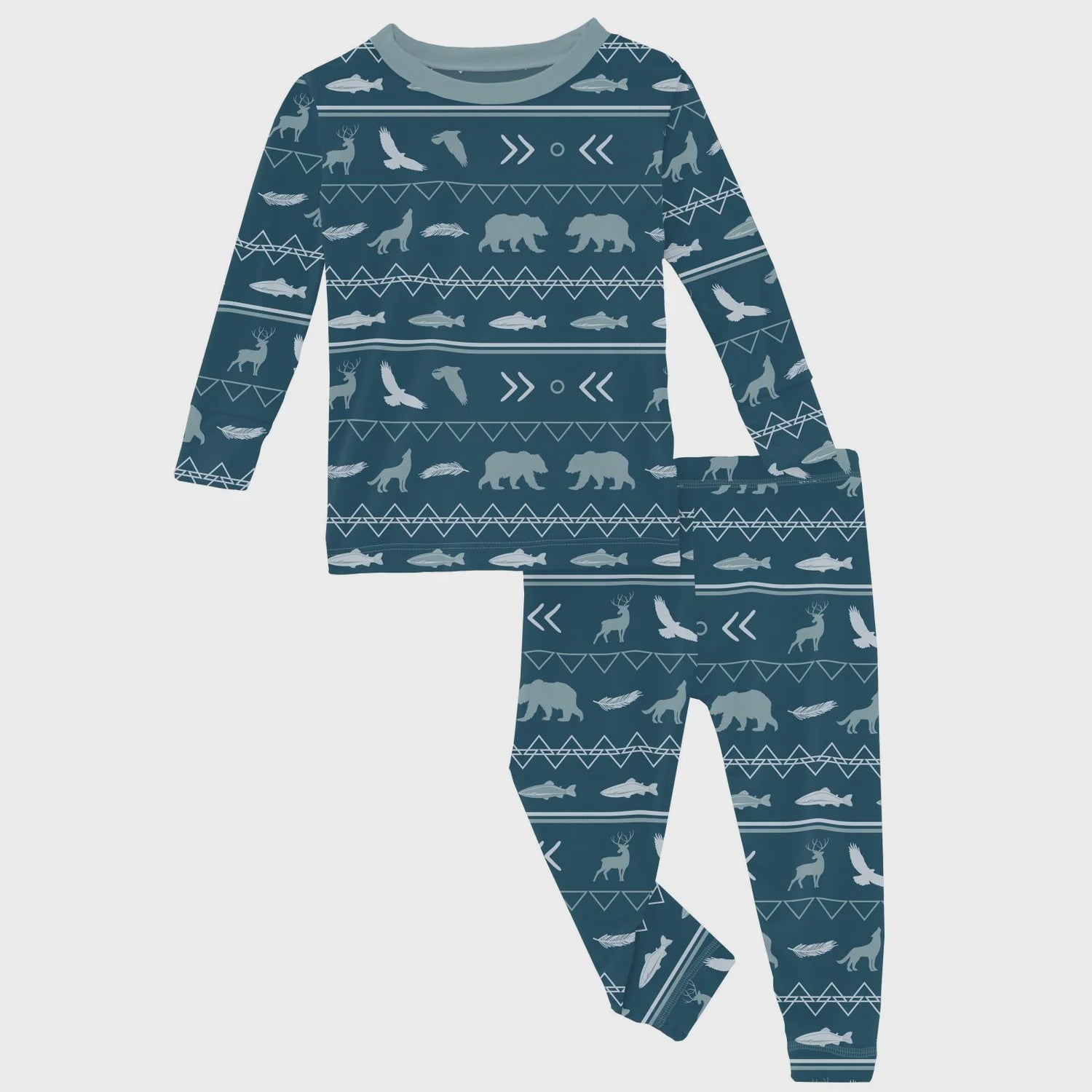 Long Sleeve Pajama Set-Peacock Native Tribal Lore